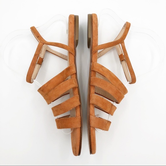Charles David Peach Stripe Suede Sandal - Picture 8 of 11